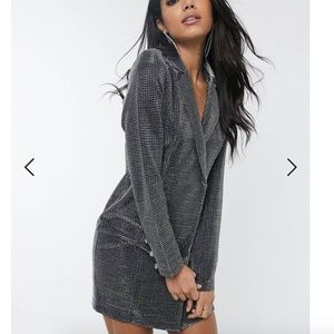 Pretty Darling sparkly shoulder pad blazer dress